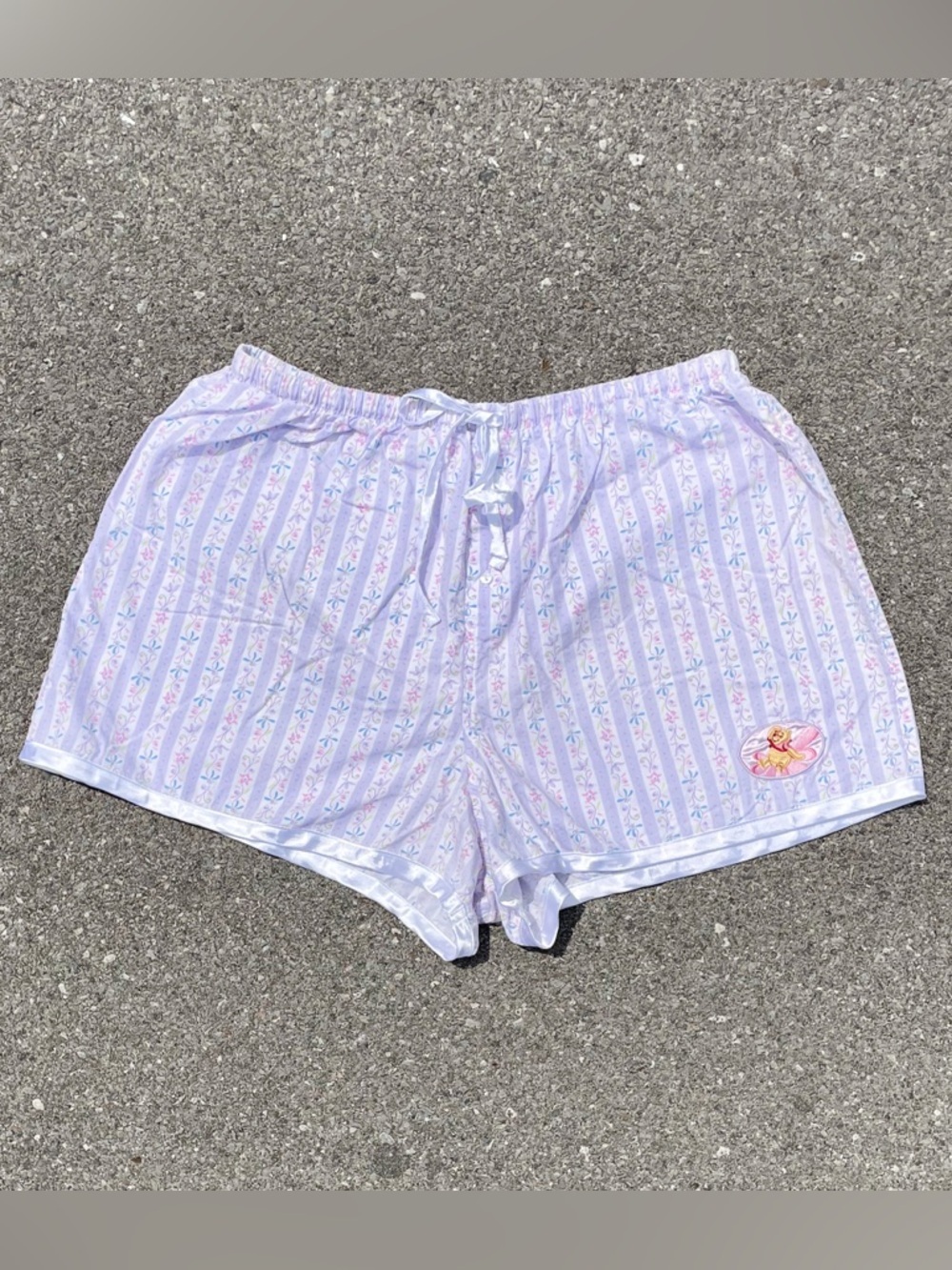 Vtg Disney Store Winnie The Pooh Floral Pajama Lounge Shorts XL Cottagecore